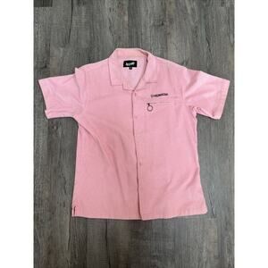 Welcom Corduroy Button Up Shirt Color Pink Size M